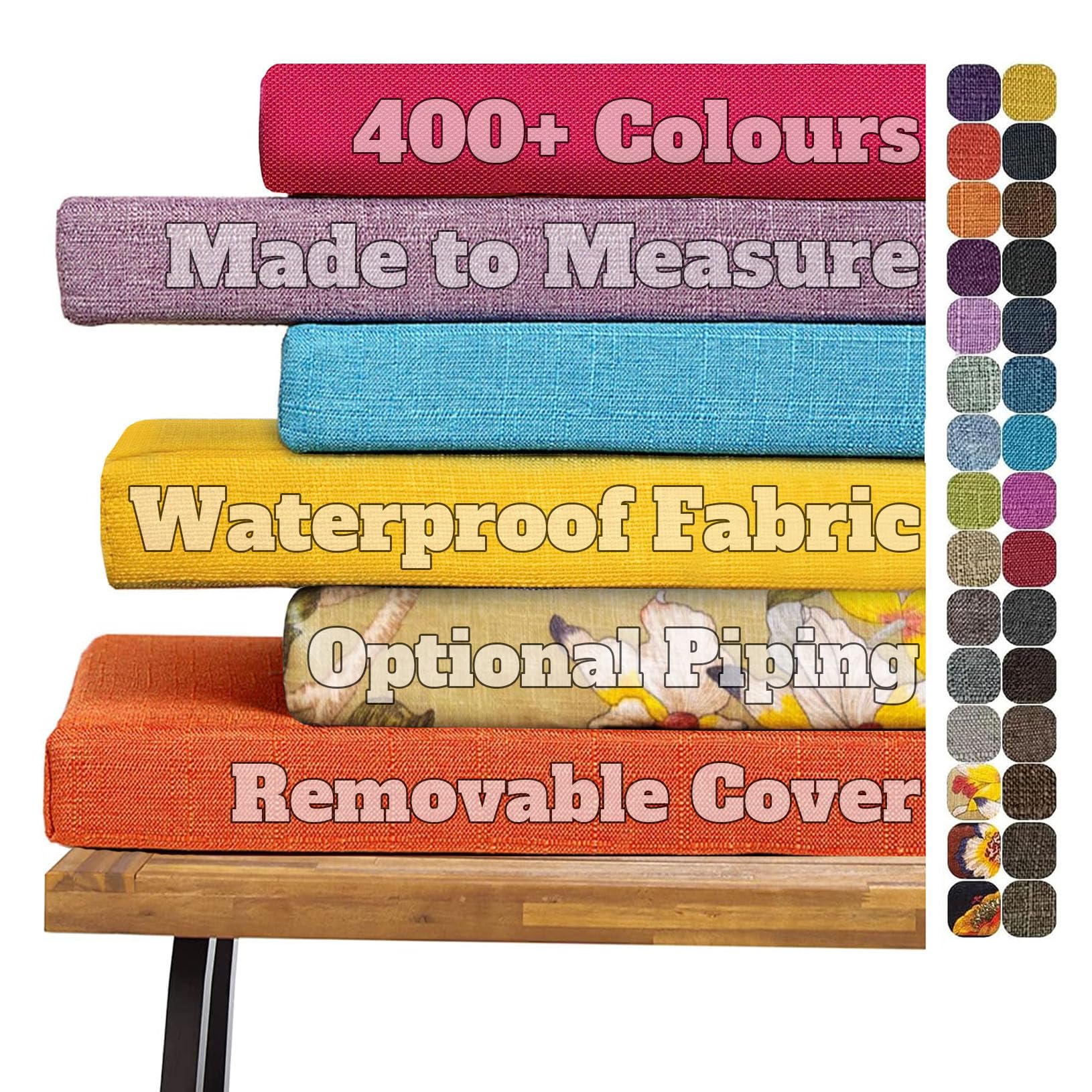 Custom Made Bench Cushions for Indoor & Outdoor, Waterproof Fabric Option โ image 1