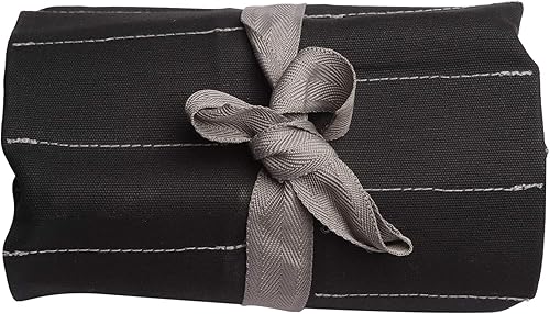 Miniatura 5 de BT 18-506 - Organizador de almacenamiento de herramientas de trabajo y tallado de madera, rollo de lona de algodón resistente, 24 bolsillos (negro