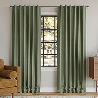 Sun Zero Greyson Faux Dupioni Silk Thermal Extreme 100% Total Blackout Back Tab Curtain Panel, Moss Green, 50" W x 63" L (1 Panel)