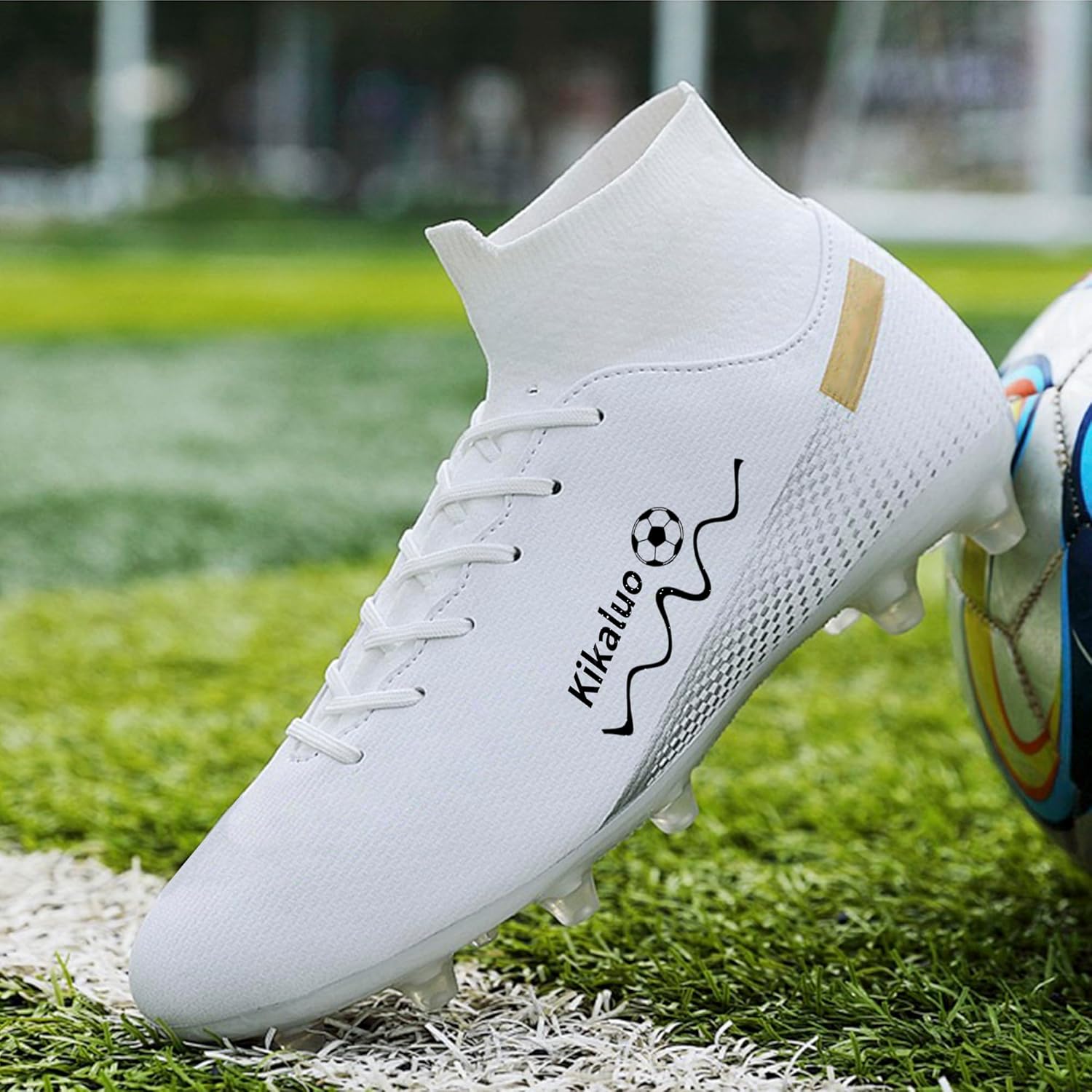 Men’s Soccer Shoes Cleats Professional High Top Breathable Training Sneakers - Image 3