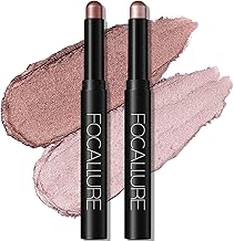 2 x Glitter Eyeshadow Stick, Matte Cream Eyeshadow Stick, Sparkling Matte, Eye Make-Up Waterproof Eyeshadow Long Lasting (Silky Peach (1415))