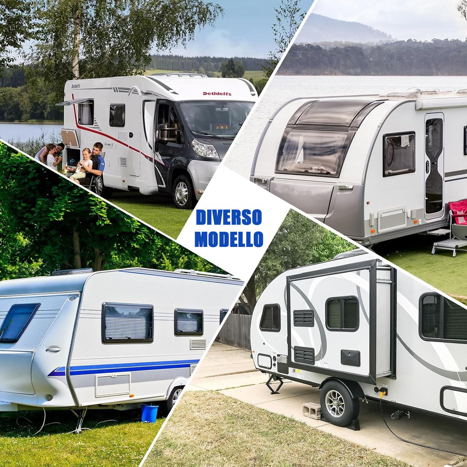 Claraboyas para autocaravanas, caravanas y caravanas. Ventana de Techo con luz LED. Ventana de Repuesto para Camper con lámpara. Claraboya de aleación de Aluminio 80x50cm