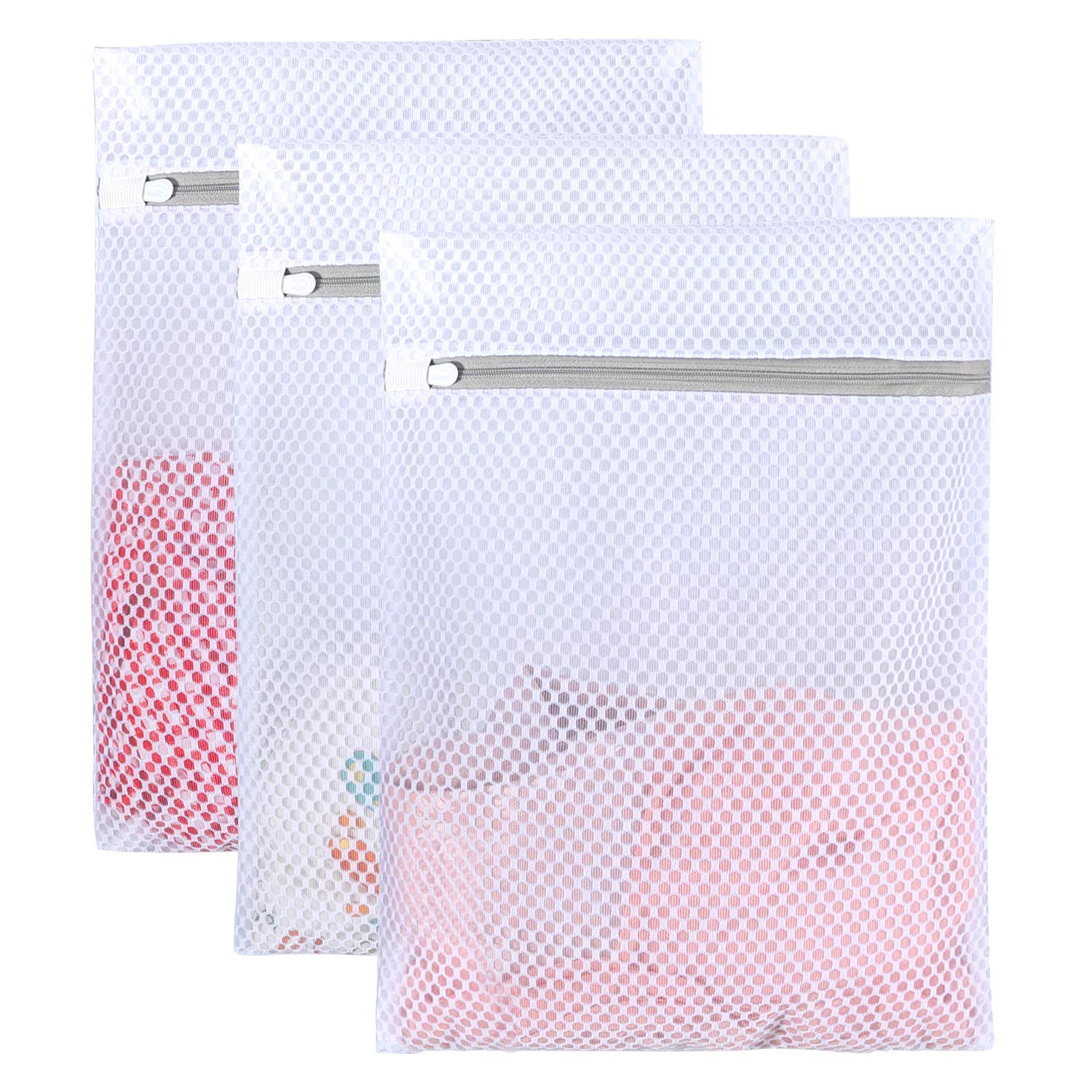 Mesh Laundry Bag - 3 Pack Durable and Reusable Wash Bag Travel Organization Bag for Garment Bath Towels