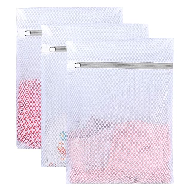 Mesh Laundry Bag - 3 Pack Durable and Reusable Wash Bag Travel Organization Bag for Garment Bath Towels