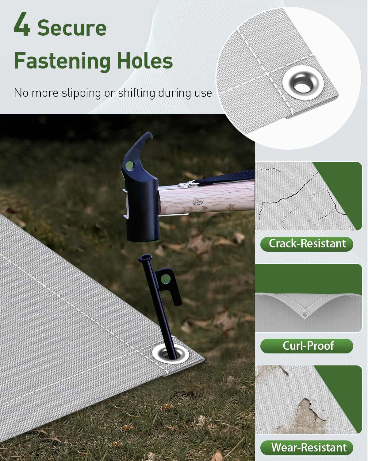 Pawfly Tappetini per Grigliate all'aperto, Tappetino per Grigliate Ignifugo da 137 cm x 137 cm, Resistente al Calore e Impermeabile per Barbecue e Caminetti, per Prati, Terrazze e Patii all'esterno