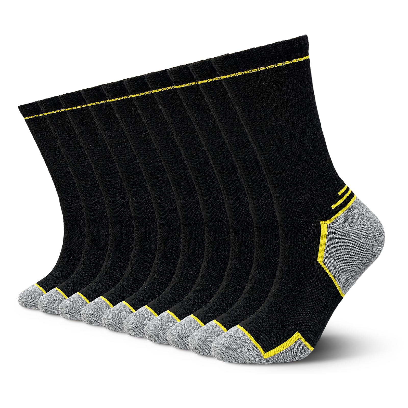 LOFIR Calze da Lavoro Uomo Traspiranti: Calzini Spugna Rinforzati su Tallone e Punta per Scarpe Antinfortunistiche Resistenti Senza Cuciture per Stivali 10 Paia Taglia 39-50