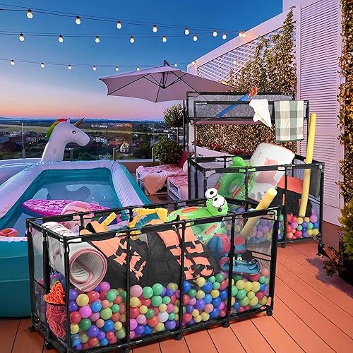 Vista 47 de Yescom Canasta de almacenamiento de flotador de piscina de 280 galones para fideos de balsa de juguete, al aire libre, 65 x 30 x 33 pulgadas, marco