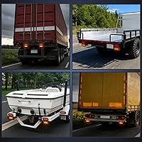 Vista 5 de Nilight Luz trasera ovalada de 6 pulgadas con ojales de montaje empotrado con soportes de montaje, 2 luces direccionales ámbar impermeables