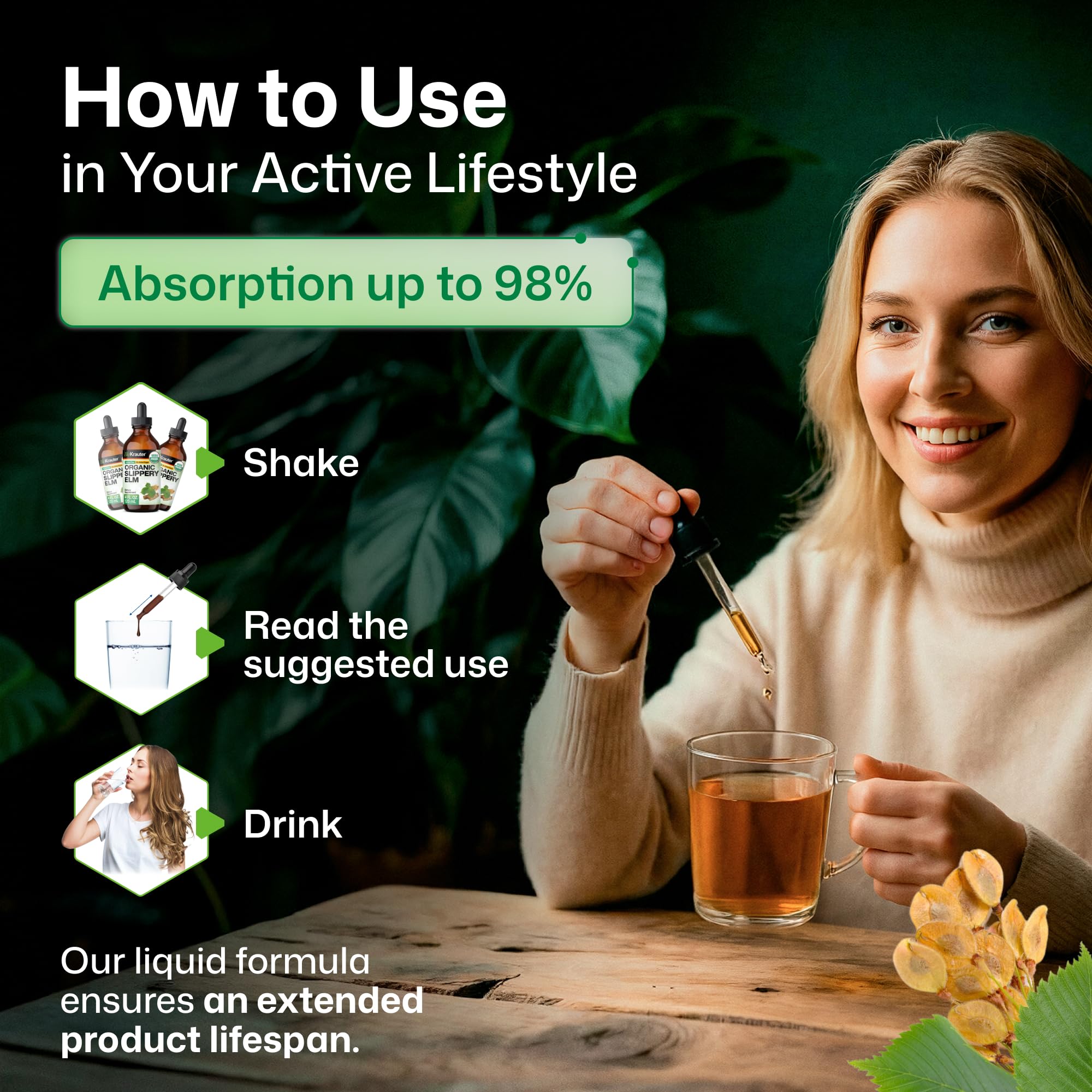 USDA Organic Slippery Elm for Digestive Support, Lung & Throat - 4 Fl.Oz — Amazon image 7