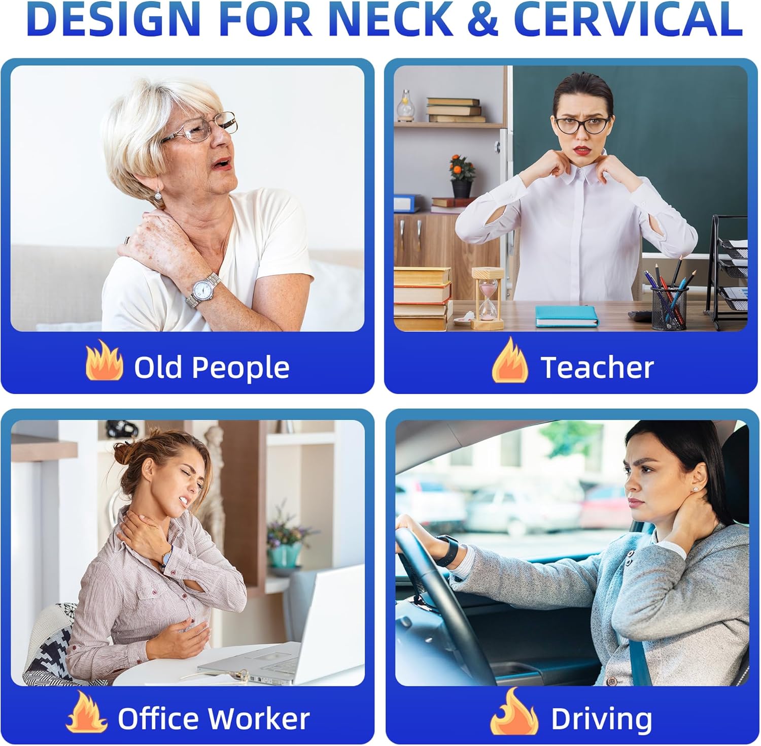 UTK Blue & Red Light Therapy for Neck, 660 & 850nm Near Infrared Light Therapy Neck Wrap Belt for Joint Muscle Pain Relief, Red Light Therapy Device at Home Office,Pulse Mode for Deep Tissue - Image 2