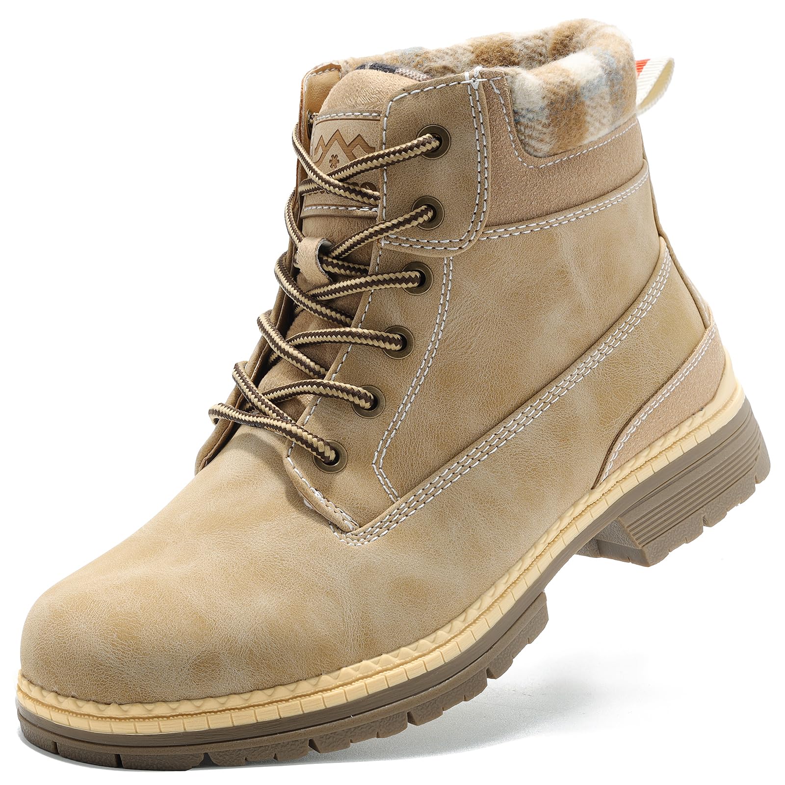 COTTIMO Womens Hiking Snow Winter Boots- Ladies Casual Outdoor Lightweight Ankle Boots Work Backpacking Lace up Fur Lined Walking Trekking Shoes