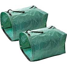 Heavy Duty Garden Waste Bags, Reusable Garden Sacks with Handles, Foldable Garden Rubbish Bags for Leaf, Trash, Debris, Strong Handles 200L*2