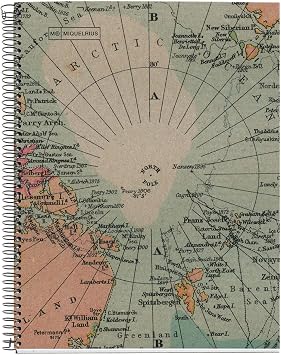Miquel Rius M 100% PCW Recycled 4 Subject Notebook, Lined 11" x 8.5", 120 Sheets Heavyweight Paper, Subjects Separated by color, 3 Hole Punched, Micro-Perforated, EcoMap Design, Multicolor