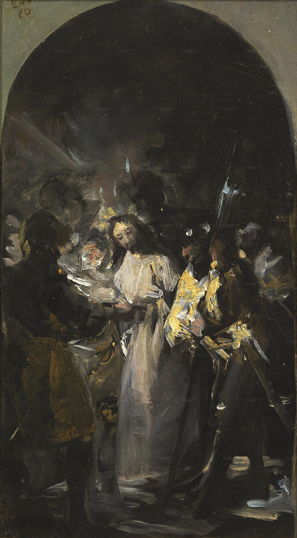 Francisco de Goya El prendimiento de Cristo grand tableau de maître mat cadre marron bois