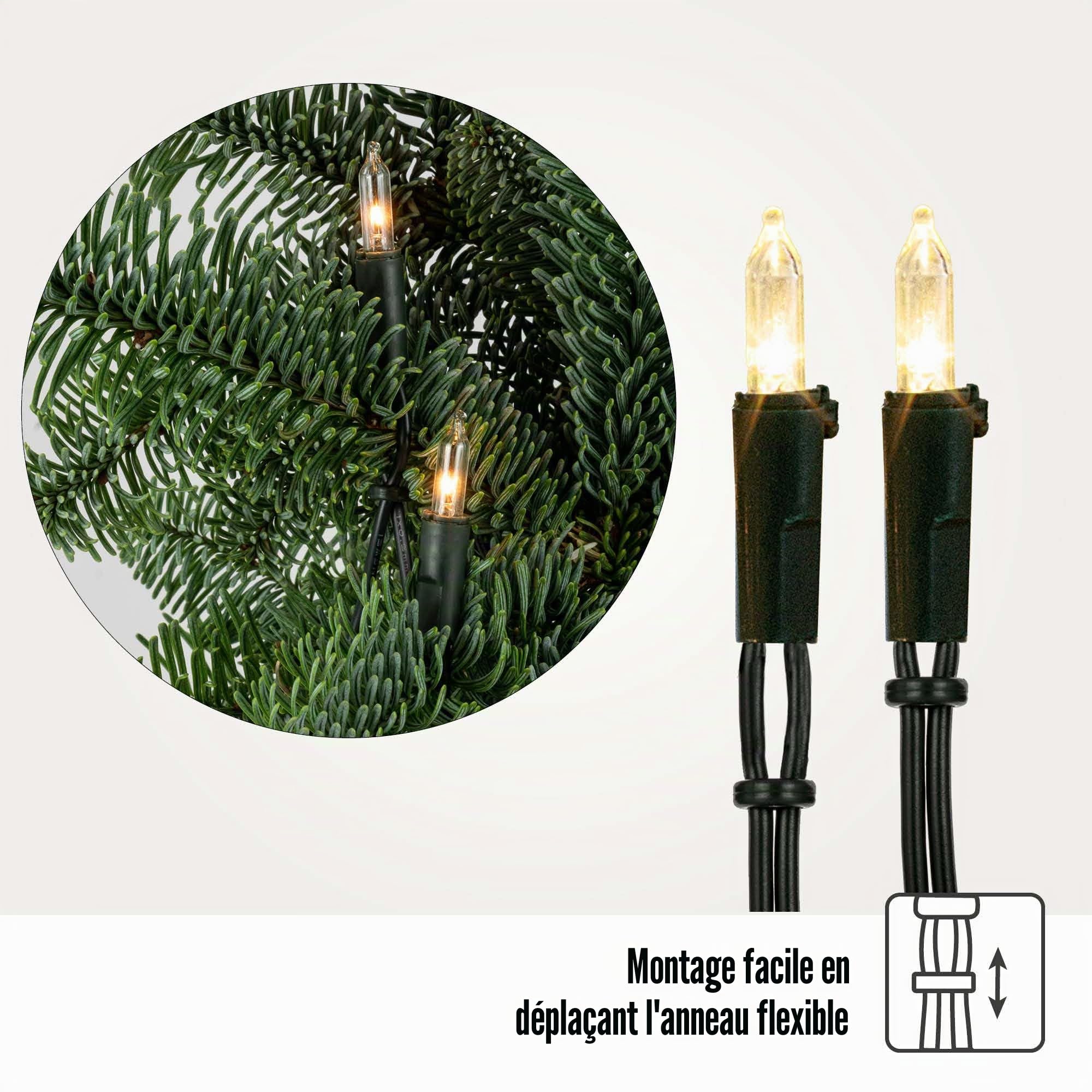 hellum 150230 Guirlande lumineuse d'intérieur avec 100 LED, blanc chaud, guirlande lumineuse longue de 14,85 m éclairée avec câble vert, guirlande lumineuse intérieure avec prise, câble d'alimentation