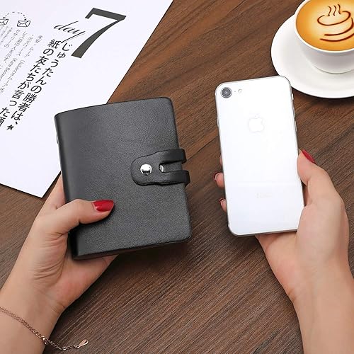 Miniatura 7 de El soporte para tarjetas de crédito RFID viene con soporte para licencia de conducir, organizador de tarjetas de visita de cuero y protector de