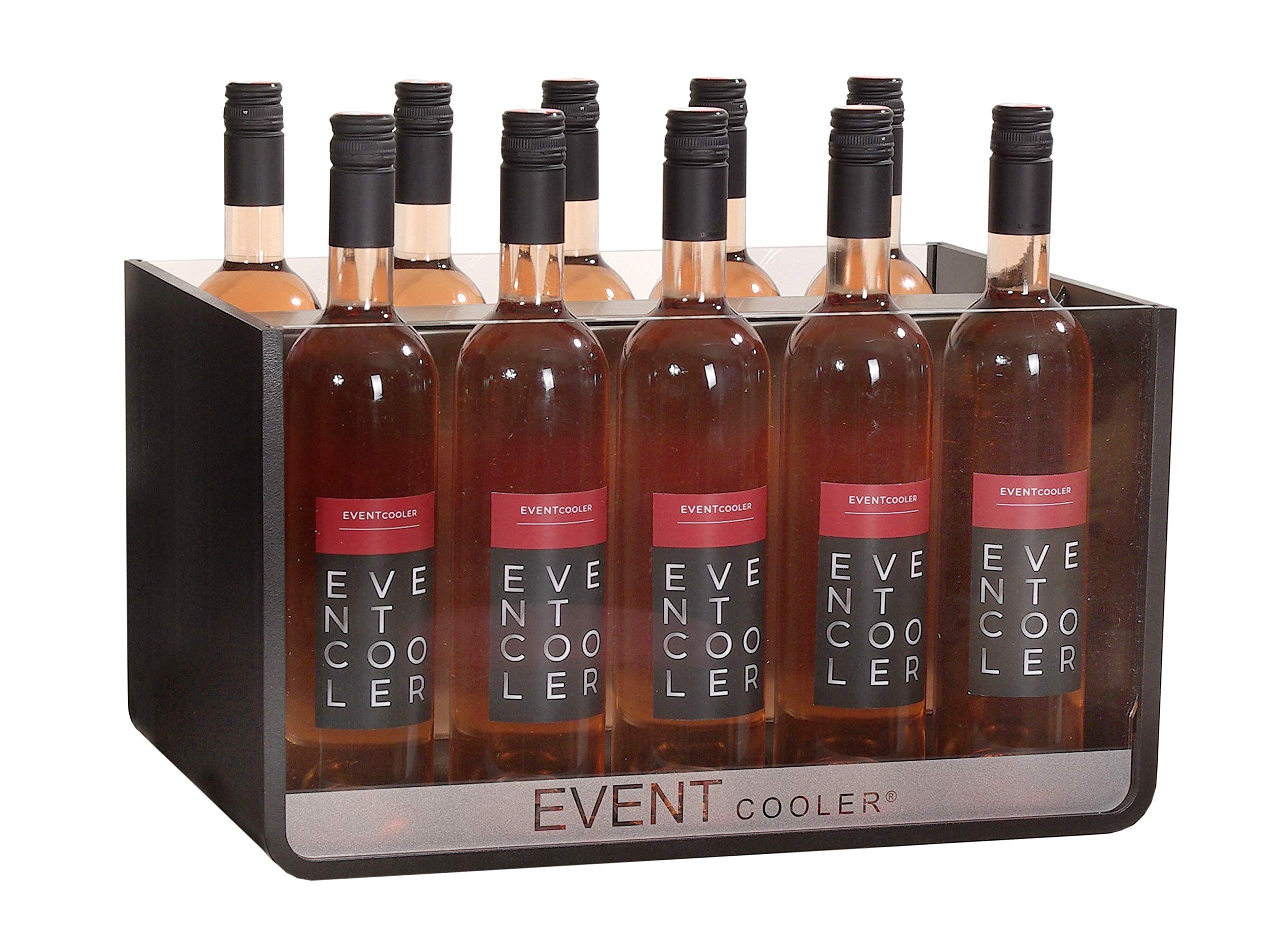 EVENT COOLER VARIO 10, doppeltes Sichtfenster, stromloser Weinkhler, Flaschenkhler - schwarz