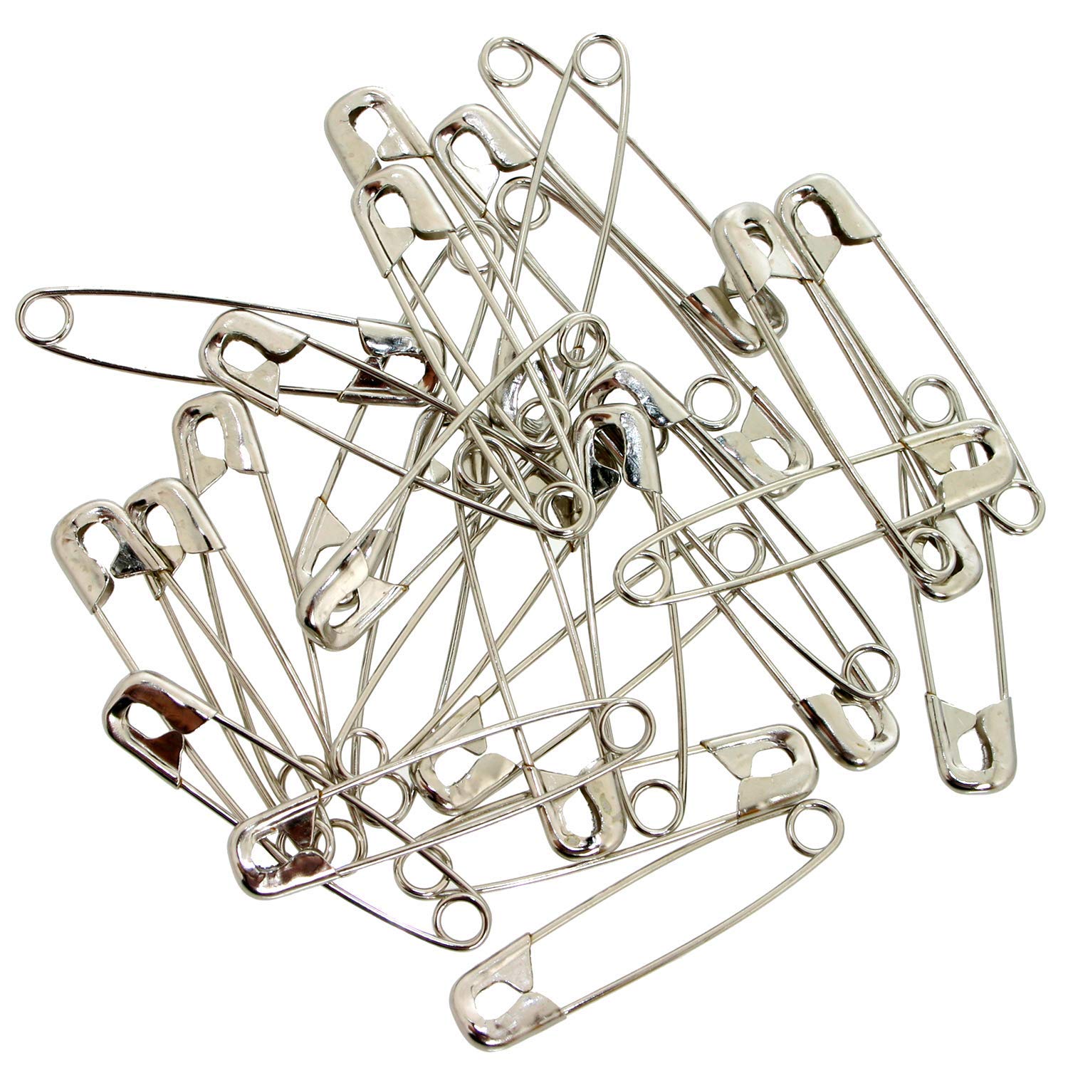 Hand Silver Safety Pins 100 Units Various Sizes (37Mm)