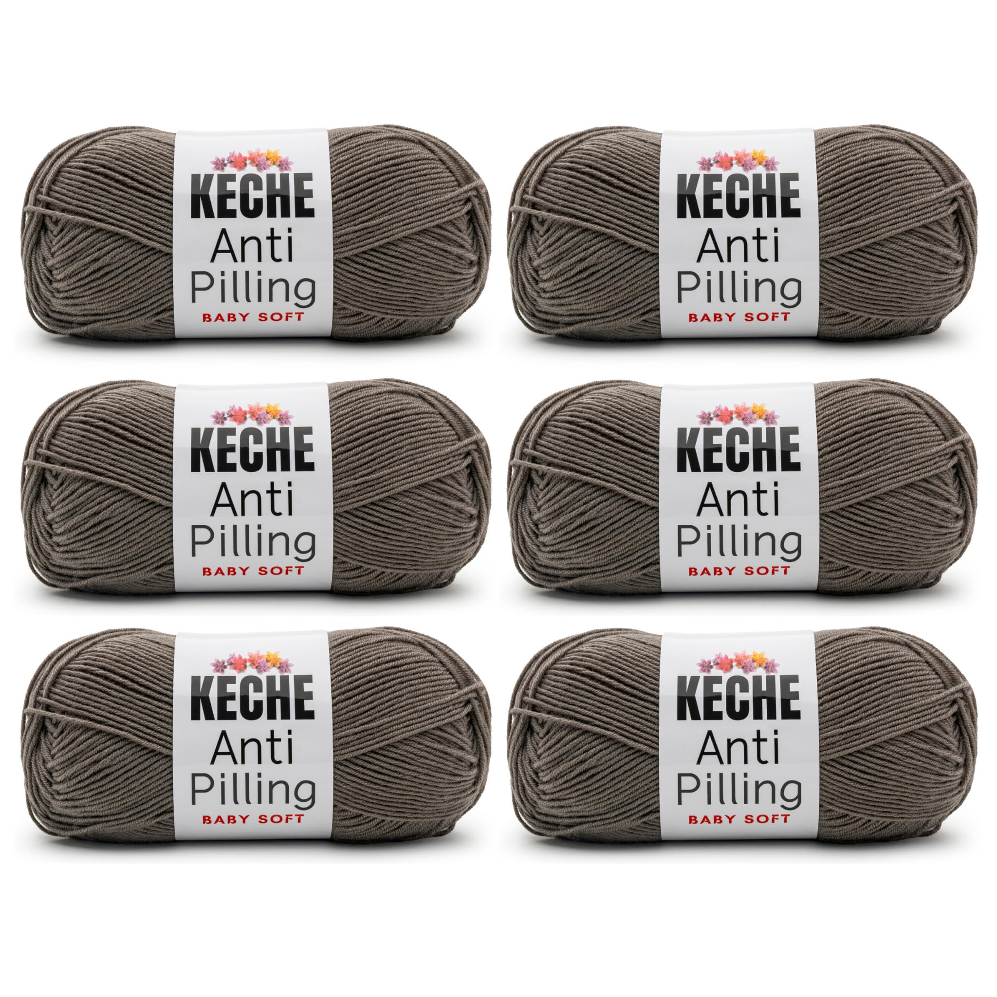 Soft DailyKnit DK Yarn, 100% Anti-Pilling Acrylic for Knitting Crocheting, Light Weight #3 (3.52 oz / 274 Yds) 1 Skein - Red — view 65