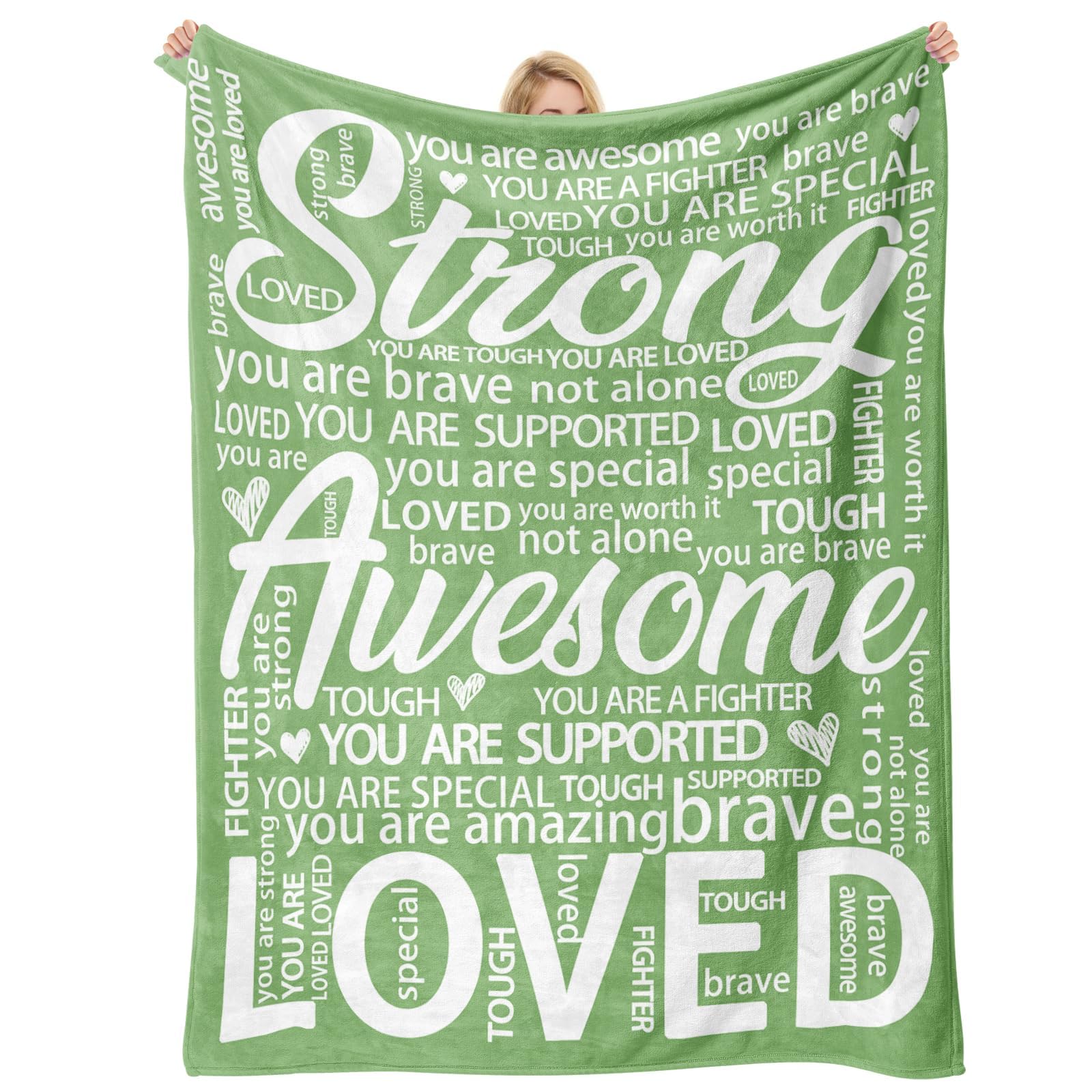 Get Well Gifts for Women or Men, Inspirational Blanket for Her Him, Feel Better/Birthday/Cheer Up/Positive Gifts for Women,Men,Patients,Friends,Sister - Sky Blue Hug Blanket 60'' x 50''