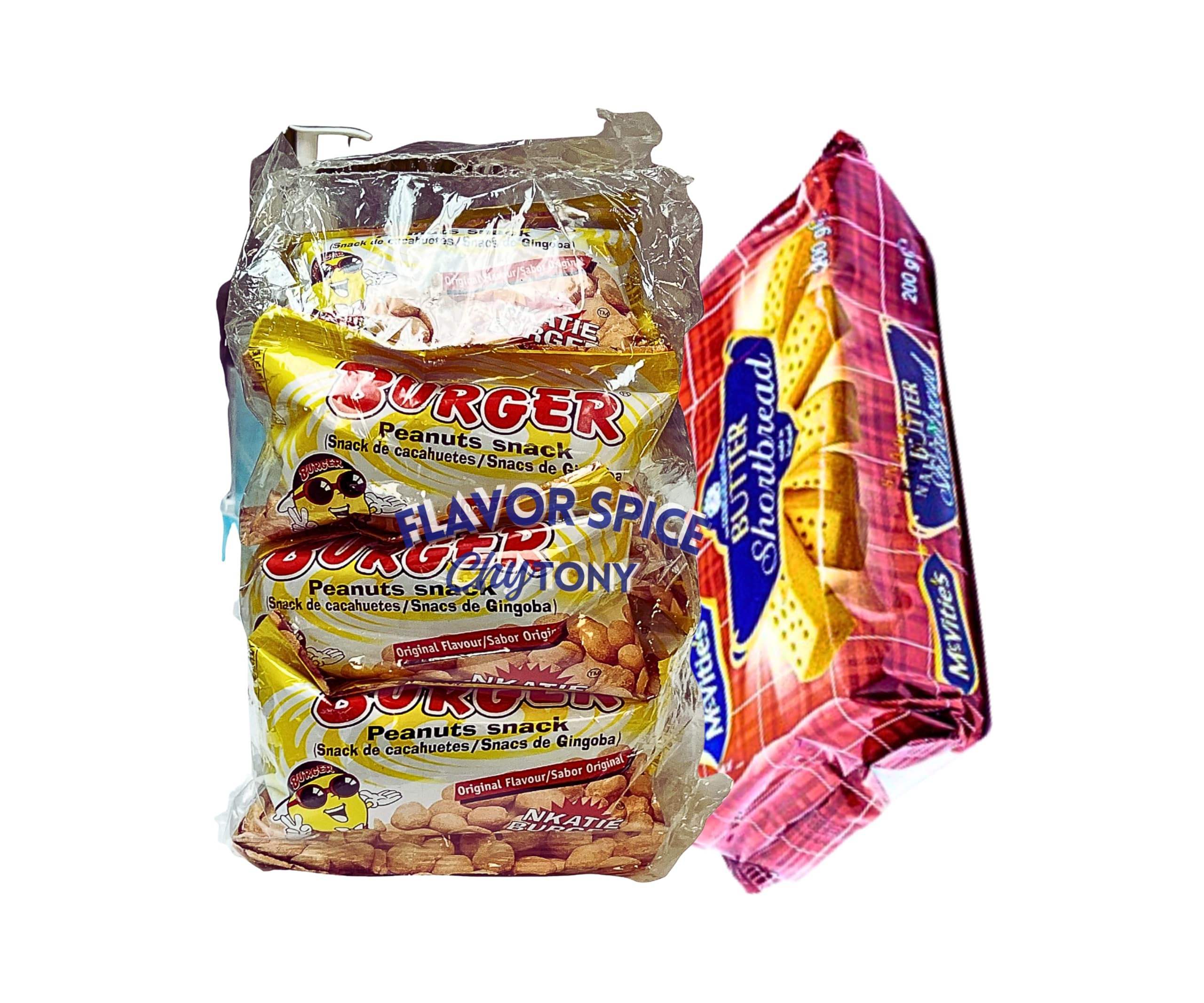All B Shortbread 200g | 1 PACK | With Ghana Nkatie Peanut burger Deliciouss Snack | 1 PACK OF 12 PCS | COMBO PACK SNACK for everything