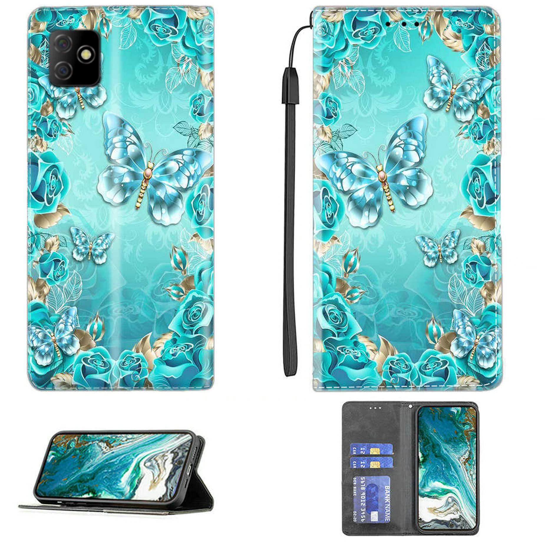 AroepurtCase for Digicel Dl4 Case Compatible with Digicel Dl4 Phone Case Cover PU Leather Kickstand Magnetic Wallet Case CPT28