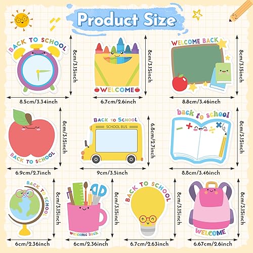 Miniatura 8 de Xqumoi 600 piezas de notas adhesivas para el regreso a la escuela, regla, libro, paleta de pizarra en forma de búho, almohadilla de notas