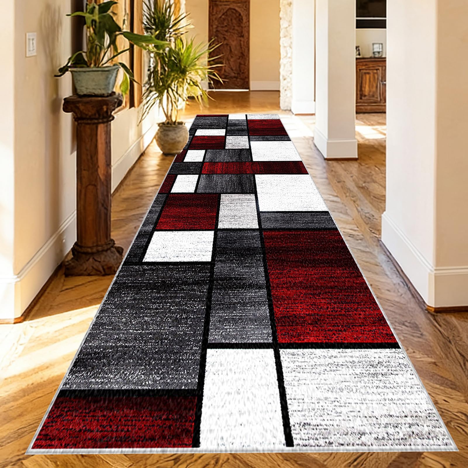 Washable Runner Rugs for Hallway Kitchen Carpet Runners Non Slip Hall Runner Rugs Long Hallway Rug Carpet Floor Mat for Hallway Entryway Laundry Room Living Room Area Rug Narrow Rugs 50 x 450 cm