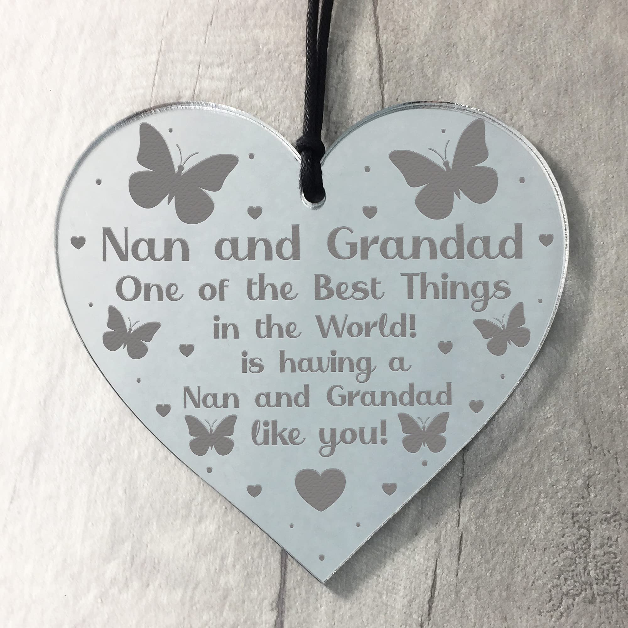 Red Ocean Gift For Nan And Grandad Birthday Christmas Engraved Heart Thank You Grandparent Gift