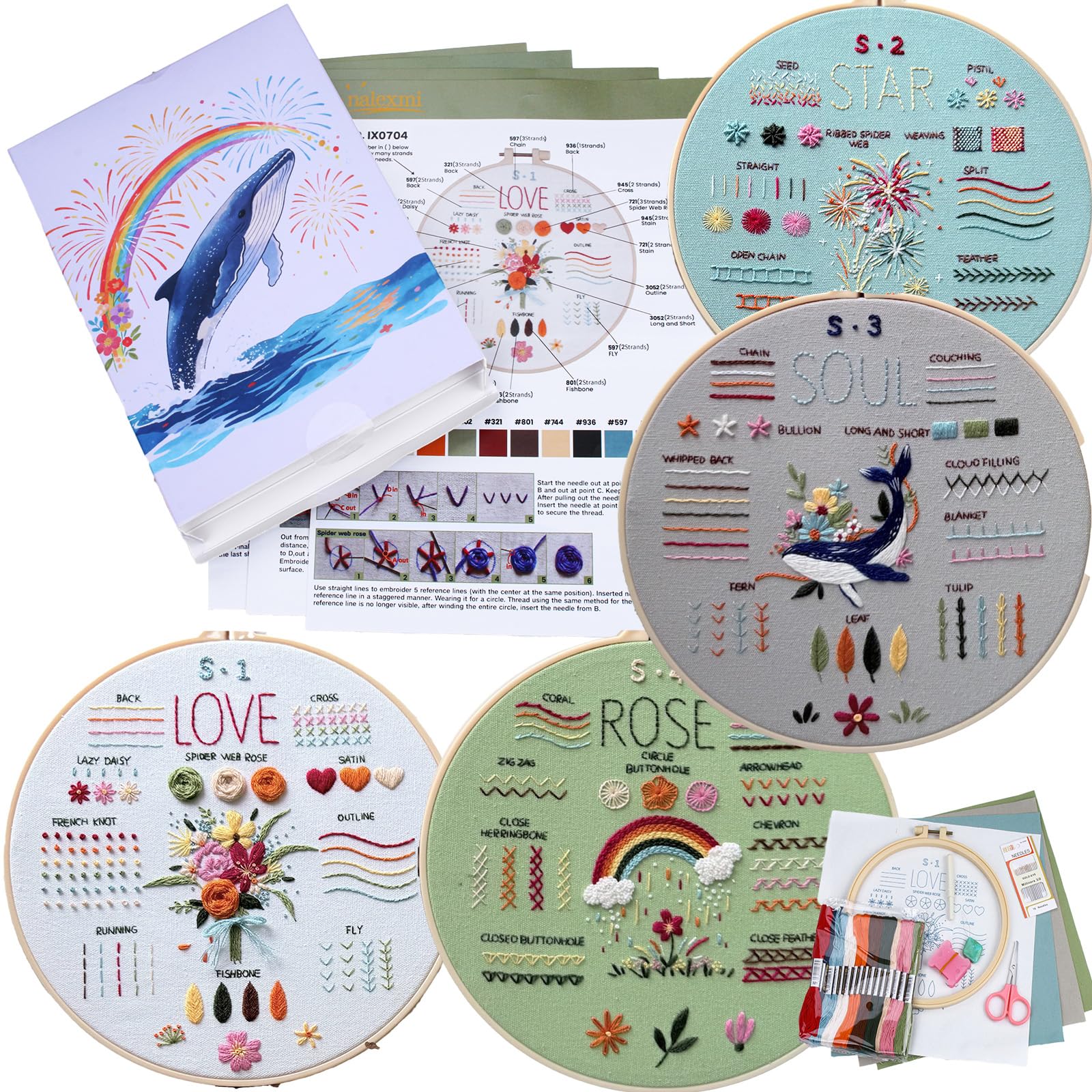 Christmas Embroidery Kits - 3 Festive Designs -12