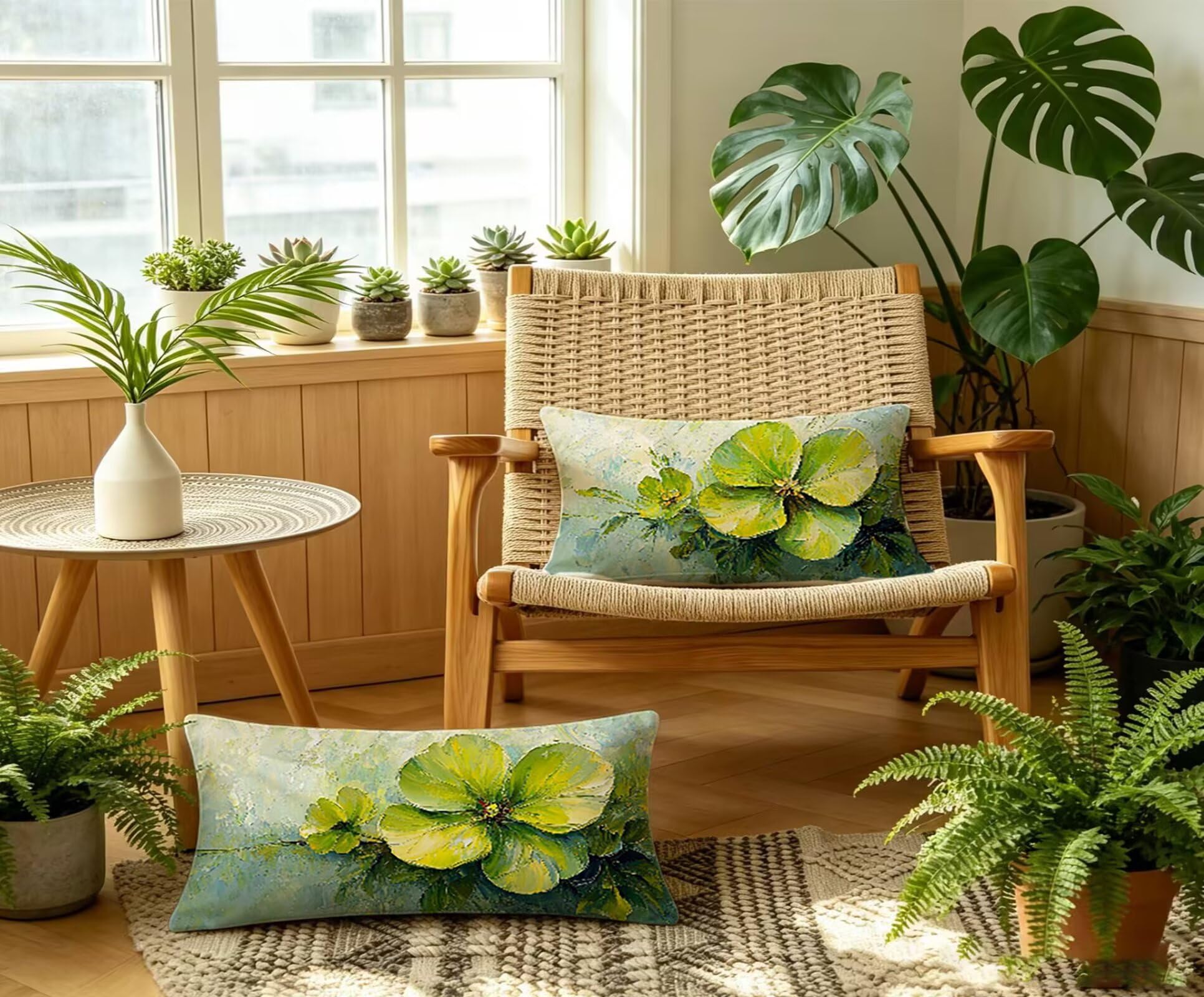 GrüN Kissenbezug 70x90 VierbläTtriges Kleeblatt Kopfkissenbezug 2er Set ,Wohnaccessoires & Deko ,Weich und Atmungsaktiv Samt Stoff mit Verstecktem Reißverschluss für Bett Sofa Kissen Dekokissen-86253