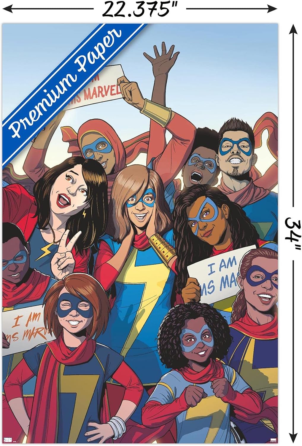 Trends International Marvel Comics Ms. Marvel - Ms. Marvel #37 Wall Poster, 34L x 22.4W, Premium Unframed Version