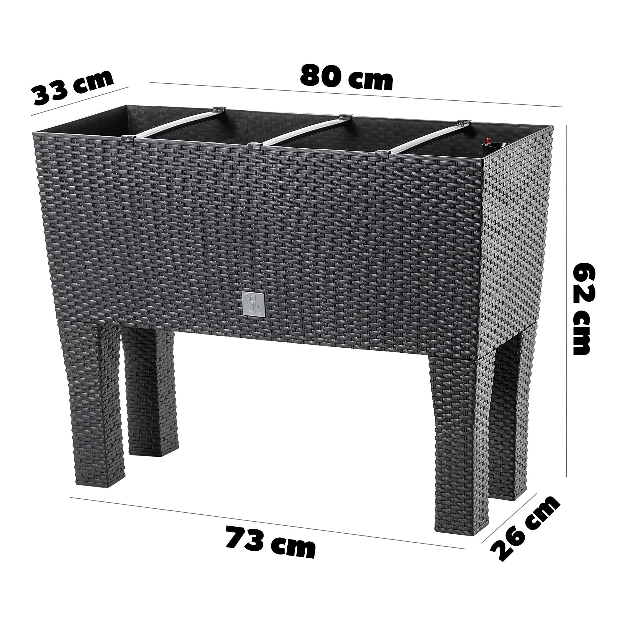 KADAX Vaso fiori su gambe Orto plastica | 2 misure | fioriera rialzata | balcone terrazzo giardino | resistente intemperie