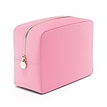 Embla Makeup Bag Travel Cosmetics Pouch and Toiletry Bag, Nylon Zipper Pouch Purse, Cute Make Up Organizer Storage Tote for Women Girls, Travel Skincare Case, Large Makeup Bags, Flamingo Pink
