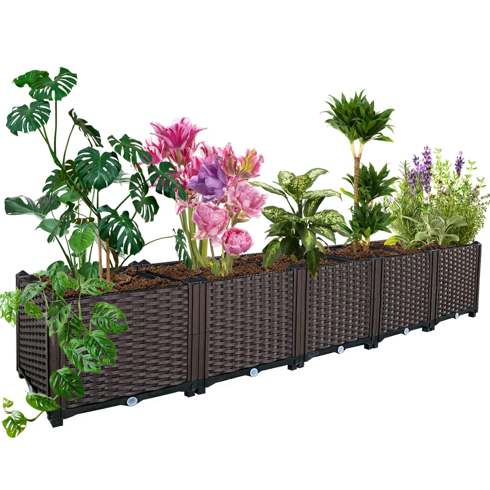 Santasy Raised Garden Bed Planters for Outdoor Plants Garden Boxes Outdoor Raised Tall Planter Box Plant Pots Perfect for Garden Patio Balcony Deck to Planting Flowers Vegetables Tomato and Herbs