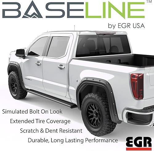 Miniatura 3 de EGR BLF1018 - Guardabarros serie Baseline con aspecto atornillado simulado, compatible con GMC Sierra 1500 2019-2025