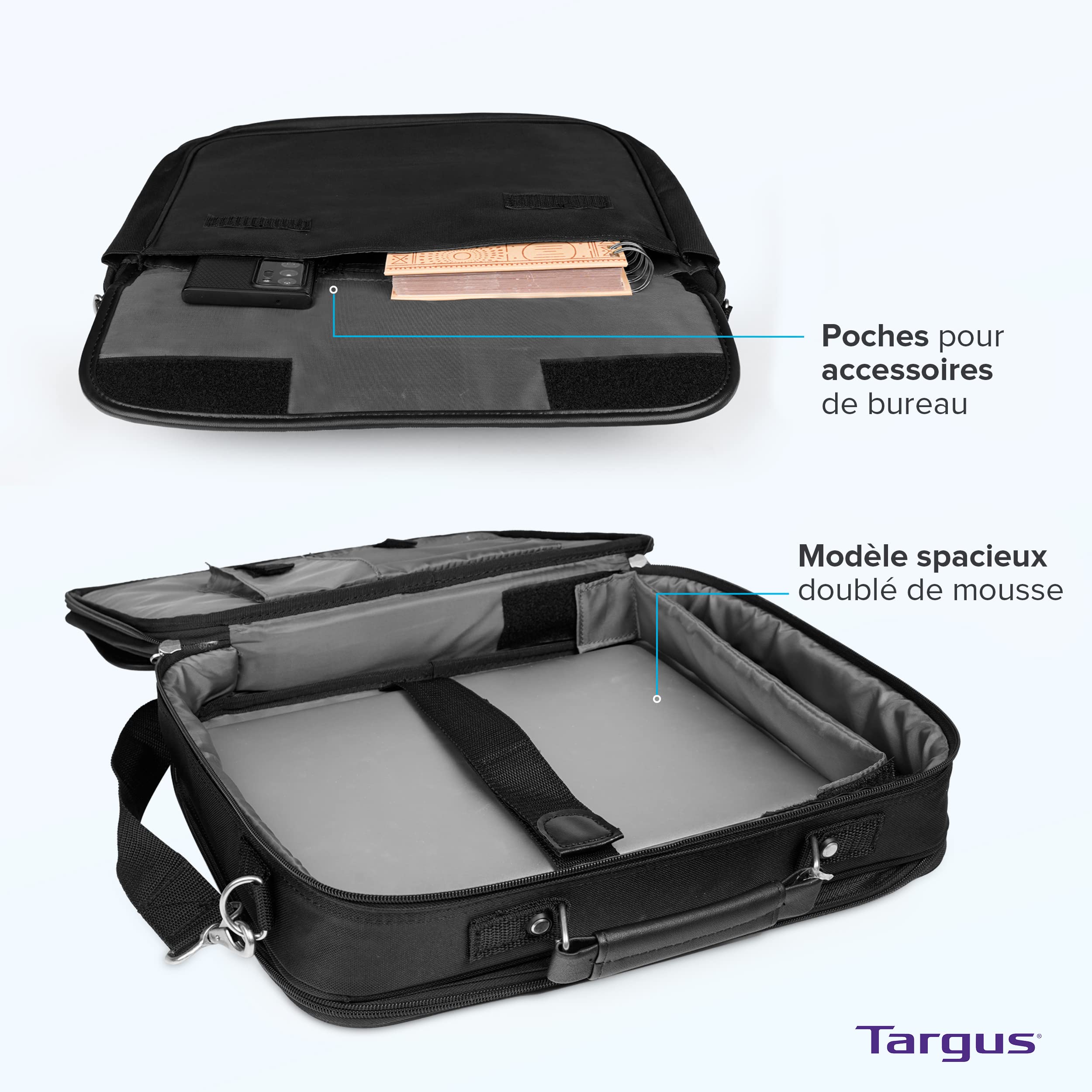 Targus CNP1 Notepac Plus Clamshell Sacoche pour Ordinateur Portable 15,6" - Noir
