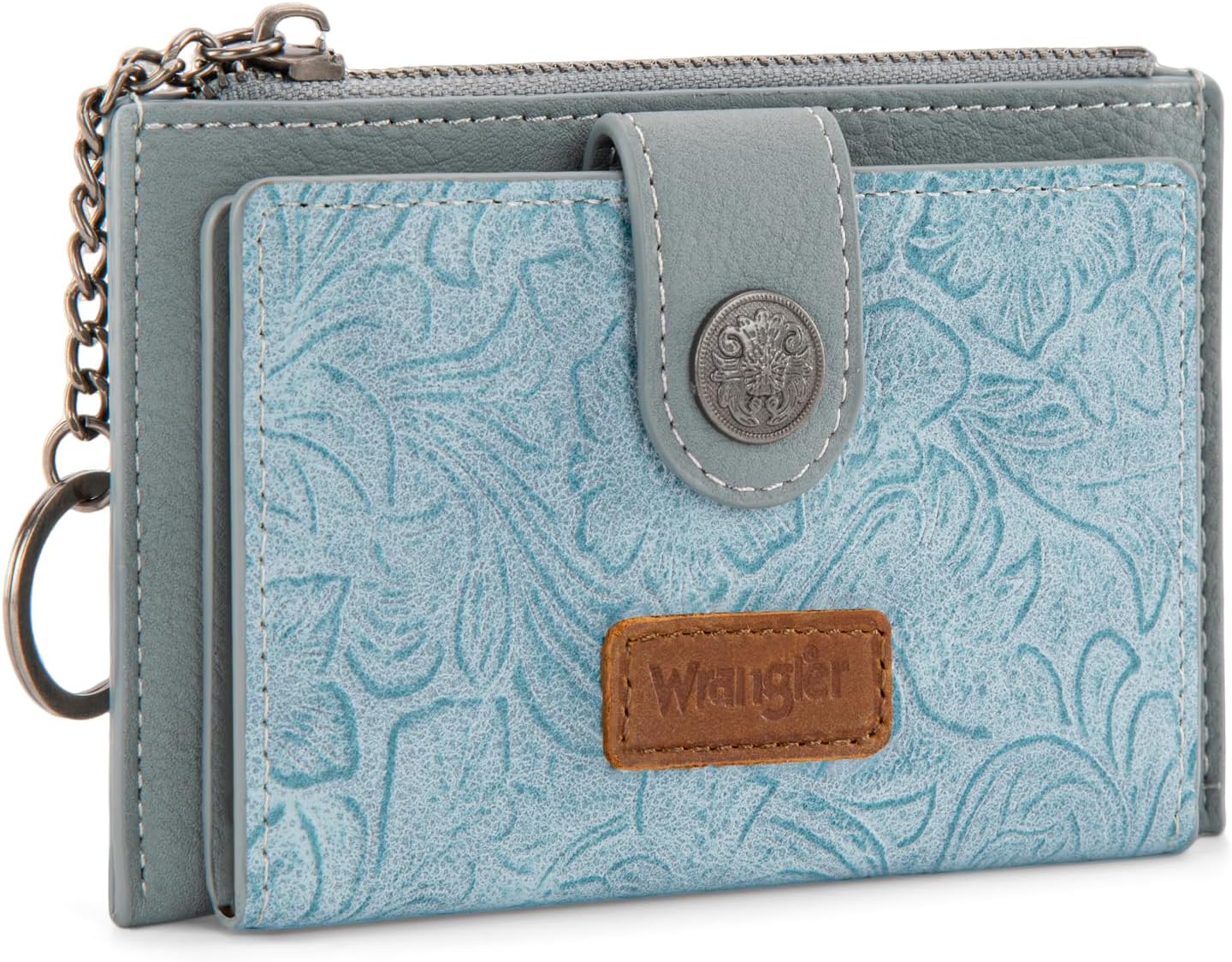 Montana West X Wrangler Small Women'S Wallet Western Keychain Card Holder for Women Slim Minimalist Wallet with Rfid Lining and Smooth Metal Zipper - Image 6