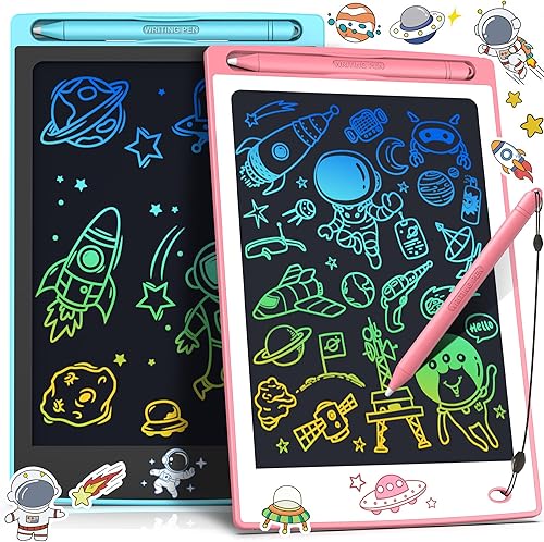 Hockvill Tableta de escritura LCD para niños, paquete de 2, 8.8 pulgadas, juguetes de aprendizaje para niños de 3, 4, 5, 6, 7, 8 años, almohadilla