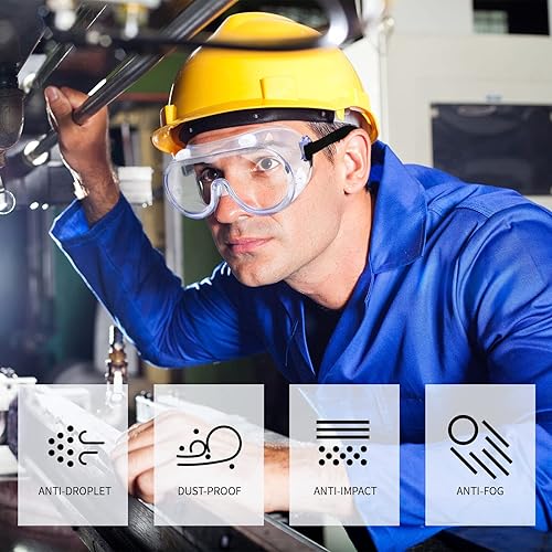 Miniatura 10 de Gafas de seguridad registradas por la FDA, antivaho que se adaptan sobre las gafas, resistentes a los arañazos, laboratorio, ciencia, química