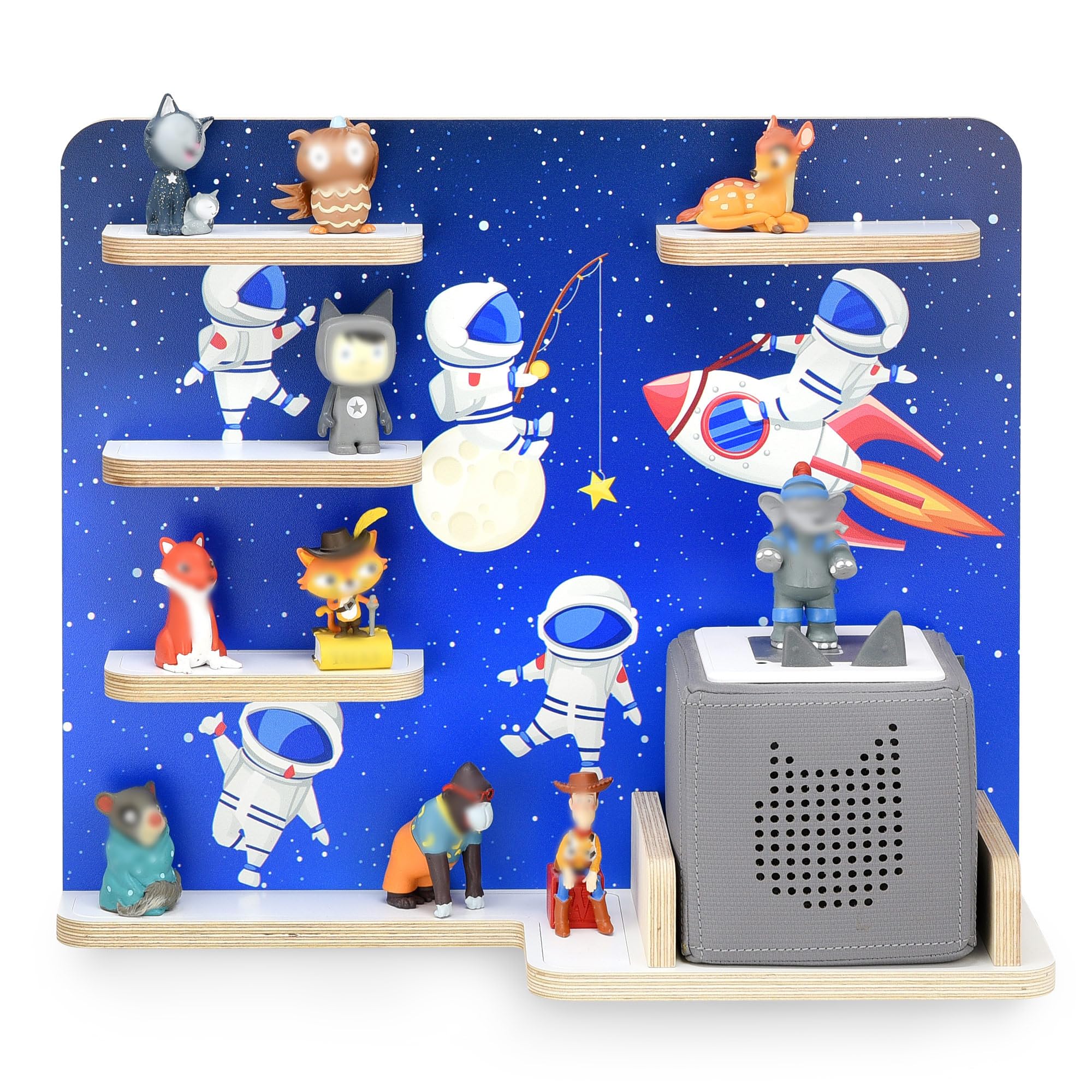 Étagère en bois pour boîte à musique Toniebox et figurines Tonies - Support mural Cosmos M
