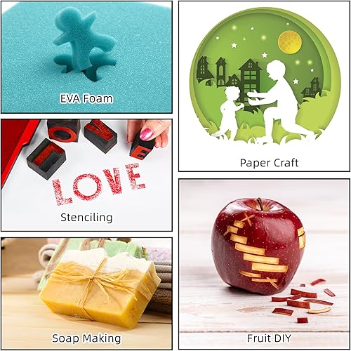 Miniatura 6 de Exacto - Cuchillo de manualidades, cuchillo de pasatiempo, paquete de 74 con 4 cuchillos afilados actualizados y 70 cuchillas de repuesto para arte,