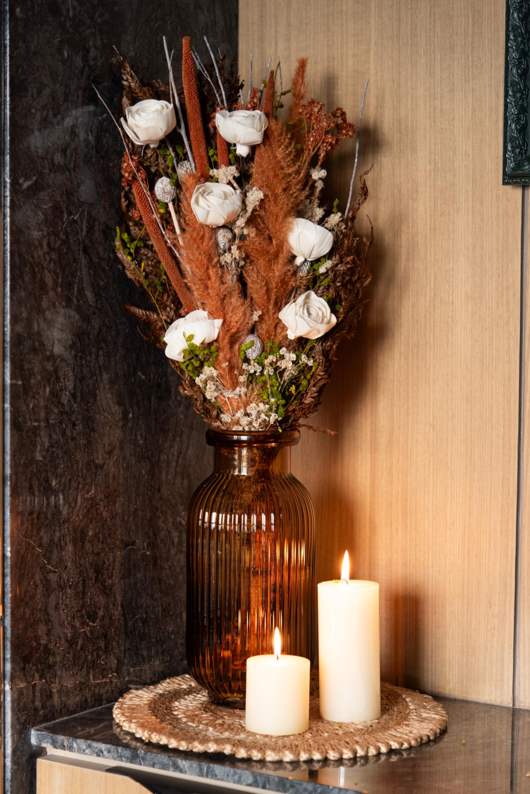 Flowers and Fillers || Wildwood Bunch | Natural & Eco-Friendly Dried Flowers for Home, Wooden Spaces, Office, Bedroom, Coffee Table Decoration and Rustic Corners (Without Vase Pot)-image-18
