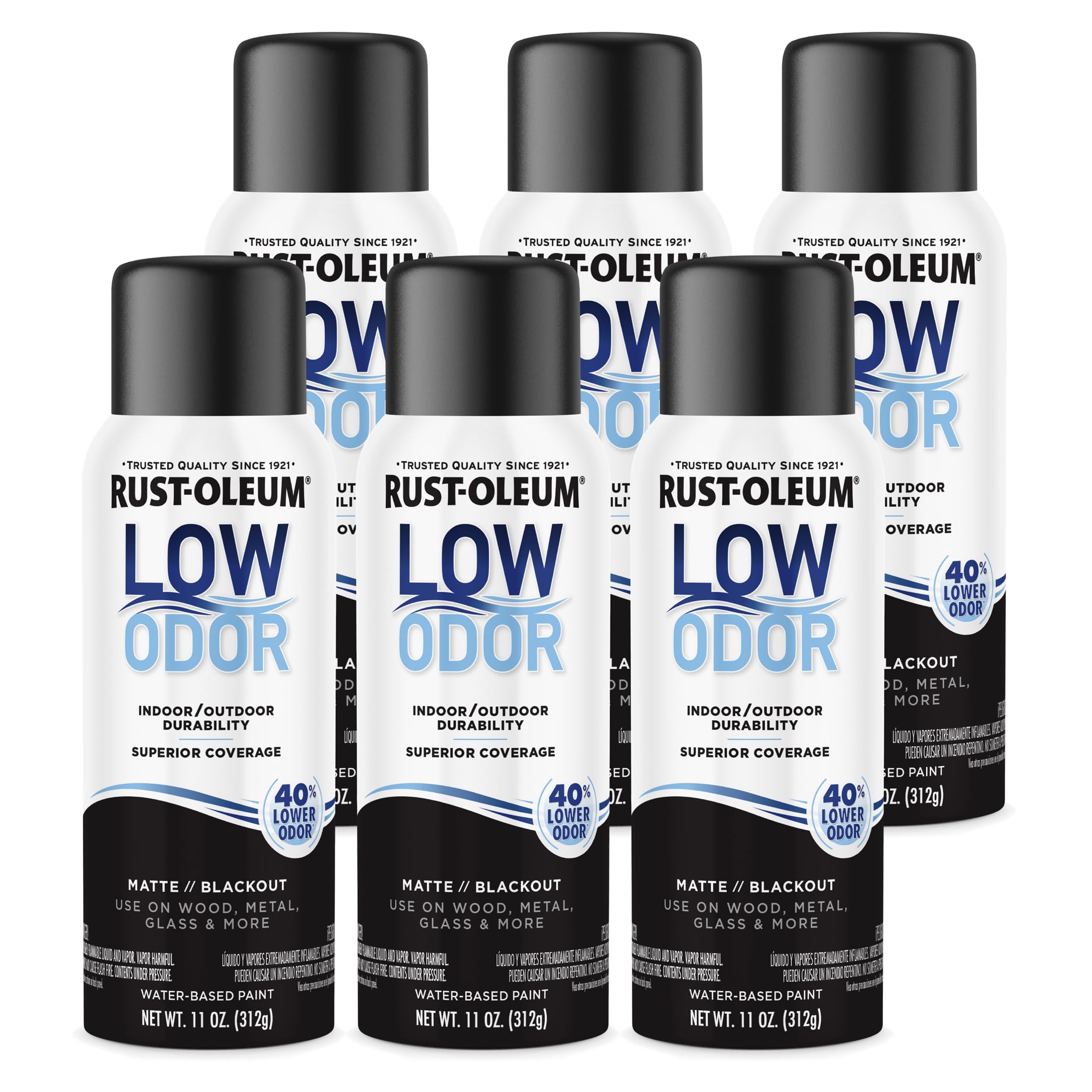 Rust-Oleum Low Odor Premium Spray Paint, Matte Blackout