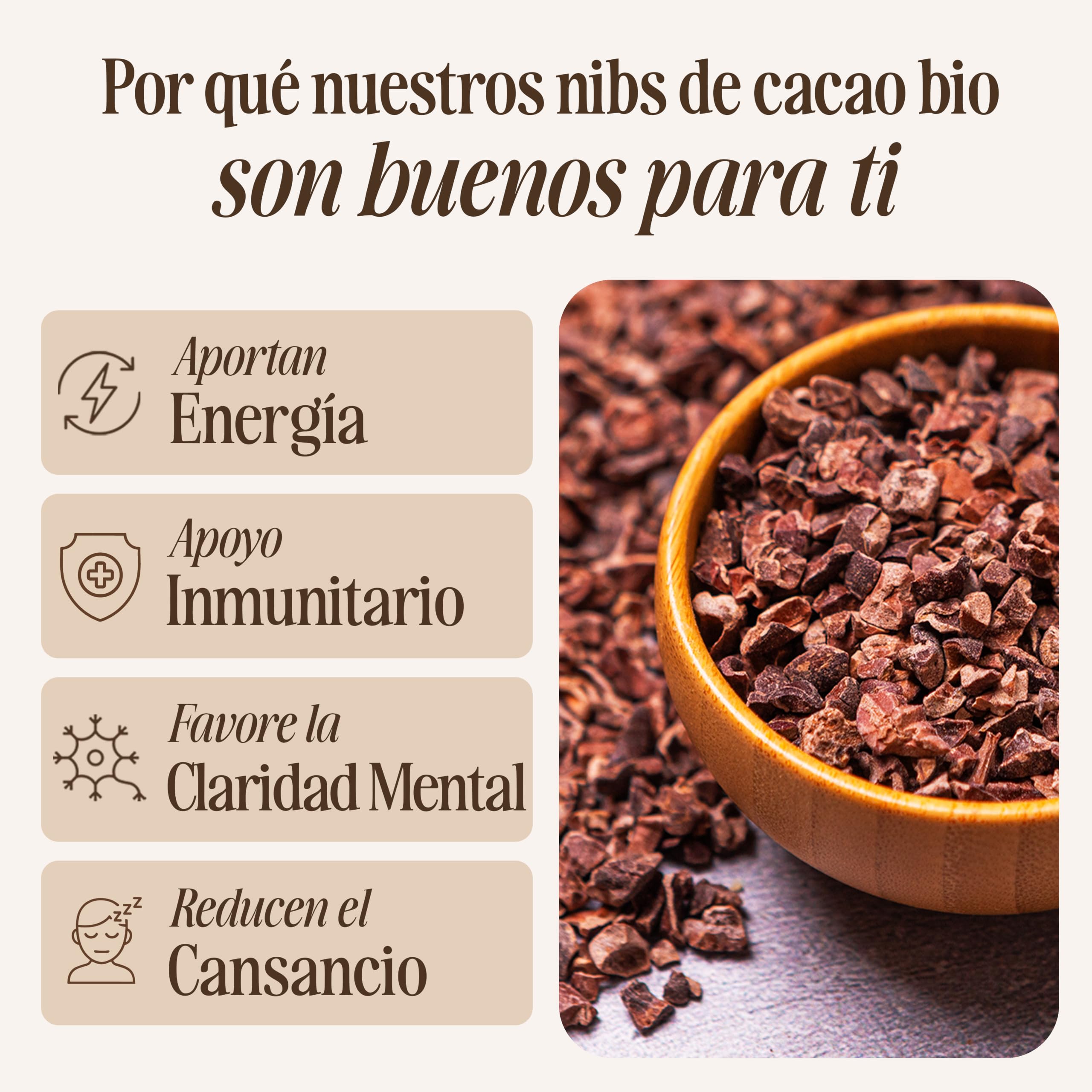 Sevenhills Wholefoods Nibs de Cacao Crudo Orgánico, Puntas Natural y Puro 500g