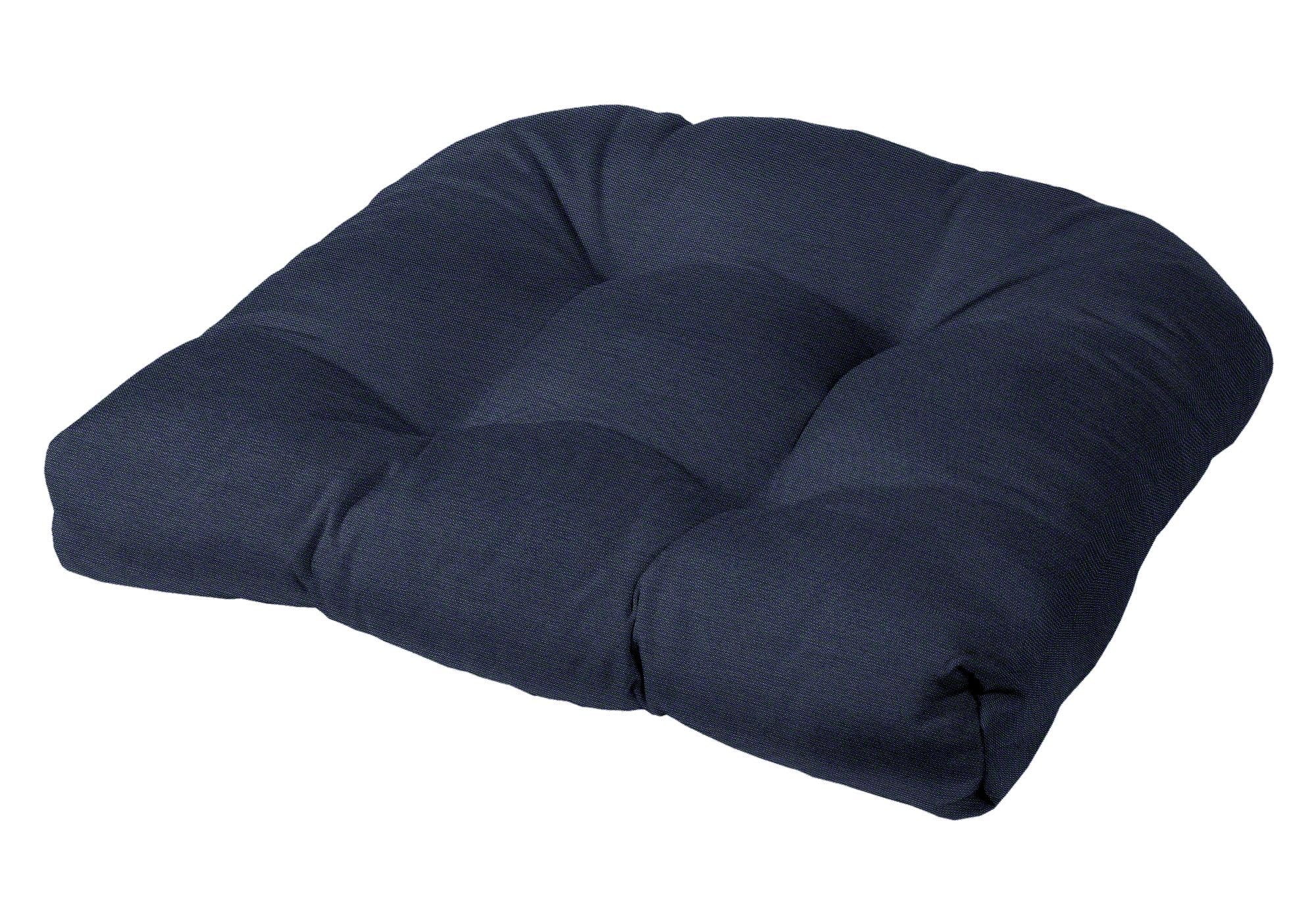 Cushion Source 21" x 21" x 4" Sunbrella Tufted Rounded Back Chair Cushion, Indoor/Outdoor Seat Pad, Sunbrella Spectrum Indigo