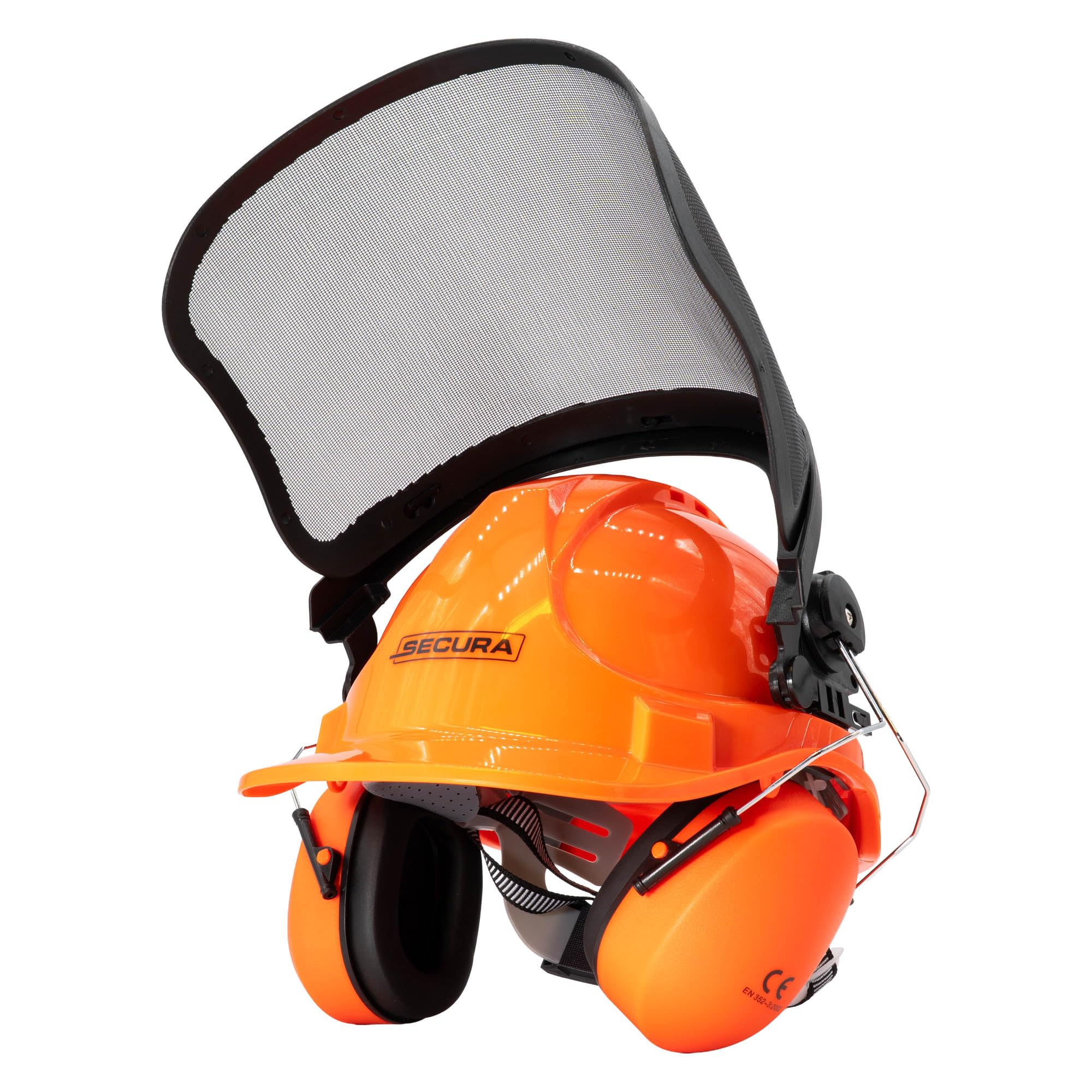 SECURA Premium Forsthelm mit Visier und Gehörschutz | Schutzhelm Kettensäge | Forstschutzhelm Sicherheitshelm EN 397