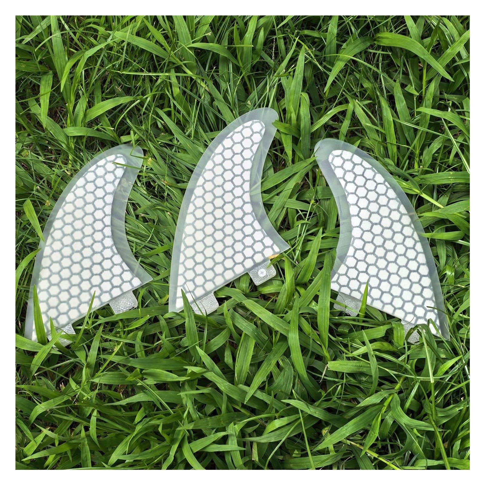 G3/G5/G7 Surfboard Fin 3-fins Wakeboard Windsurf Fins Weakness Honeycomb Fibreglass Quillas Surf(White,G7)