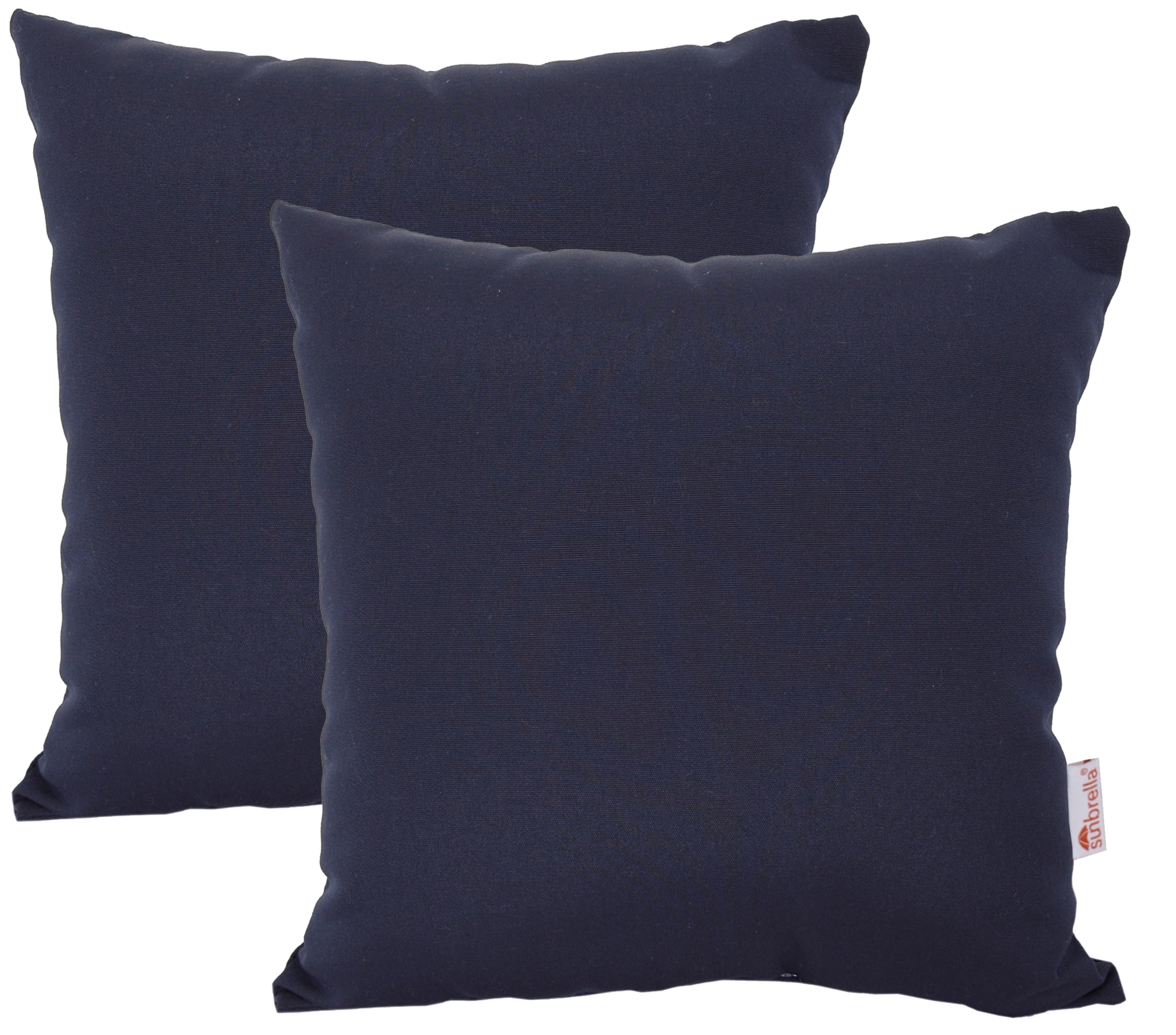 Sweet Summer Living Outdoor/Indoor Sunbrella Throw Pillows Square Set of 2 Pieces 20 inch x 20 inch Canvas Navy - Cover Only, Insert Not Included