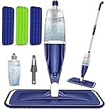 Microfiber Spray Mop for Floors Cleaning: Wet Dry Hardwood Floor Mops with 3 Washable Reusable Pads for Swiffer Powermop - Flat Mop with Sprayer for Tile Wood Laminate Vinyl Marble